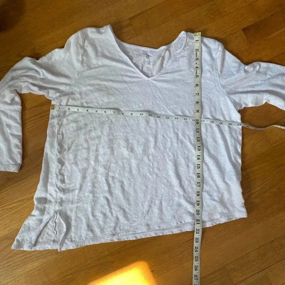 Garnet Hill White Linen Asymmetrical Hem Top - Picture 9 of 9